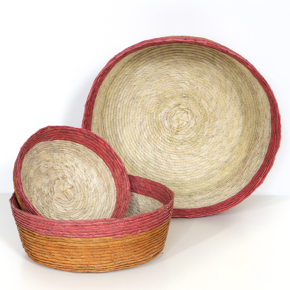 Round Canela Набор корзин 3 шт. набор корзин плетеных желтых бамбук 3 шт