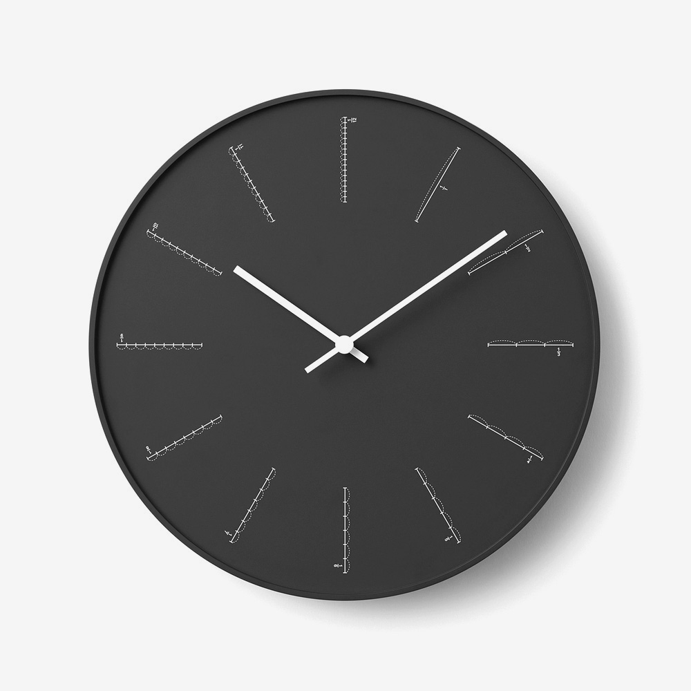 Nendo Divide Black Часы настенные часы с проекцией времени rst