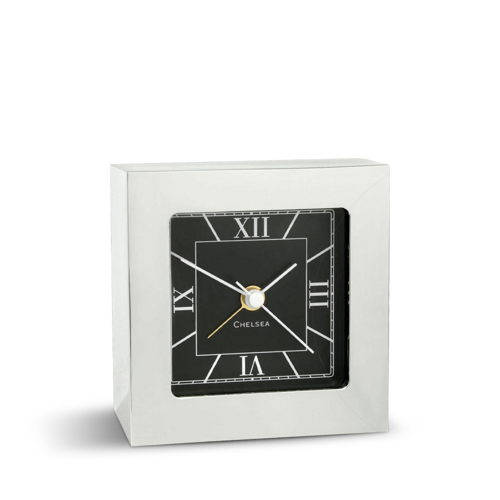 Square Nickel Часы настольные с будильником Chelsea Clock - фото 1