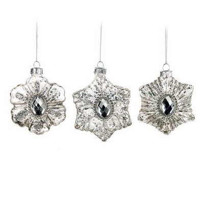 Antique Jewel Snowflake Набор из 3 новогодних украшений Antique Jewel Snowflake Набор из 3 новогодних украшений