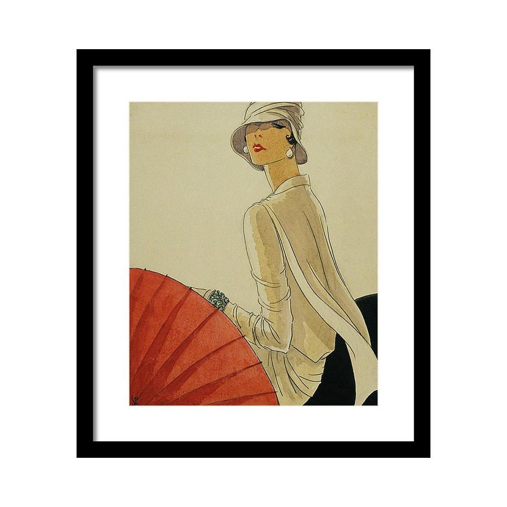 

Woman Sitting Wearing a White Jacket and Pearl Постер