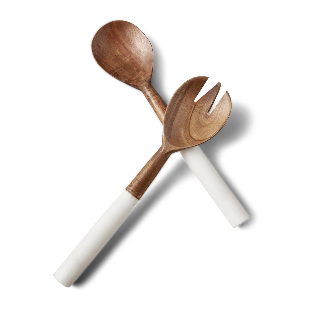 Marble & Wood Round Ложки для салата 2 шт. полуавтоматический складной нож carson m4 wood