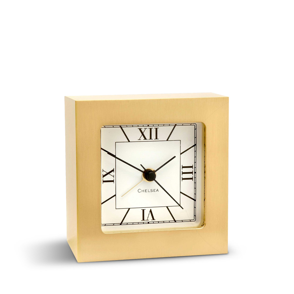 Square Brass Часы настольные с будильником часы электронные настольные с будильником термометром 2 ааа желтые цифры 17 5 х 6 8 см
