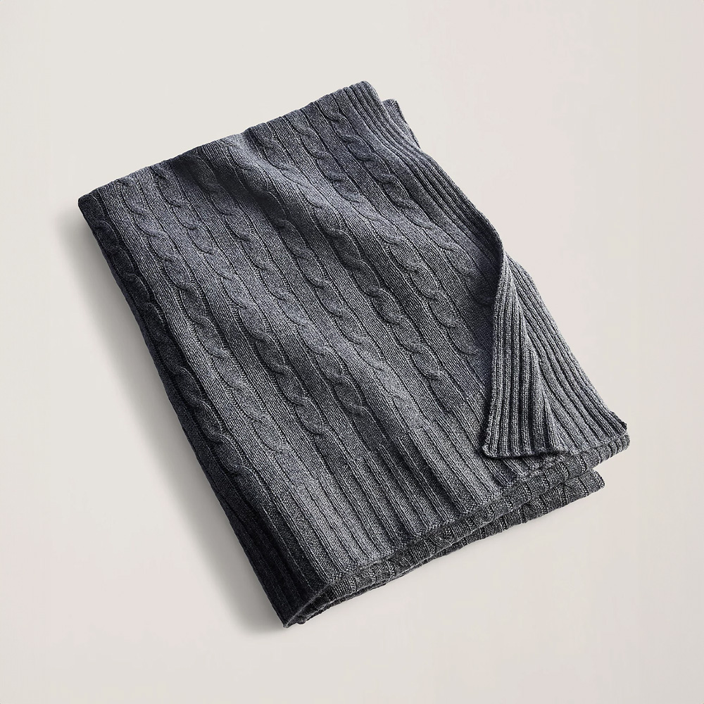 Cable Cashmere Modern Charcoal Плед cable polo charcoal плед