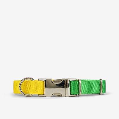 Ошейник для собак Nylon Green/Yellow M
