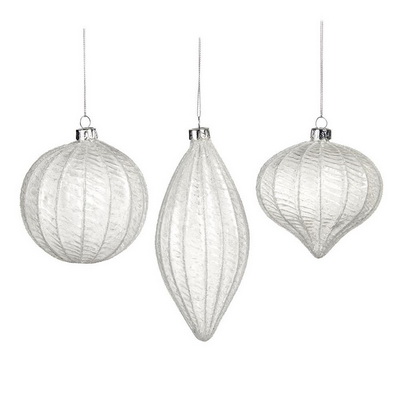 Frost Stripe Ball Набор из 3 новогодних украшений Frost Stripe Ball Набор из 3 новогодних украшений