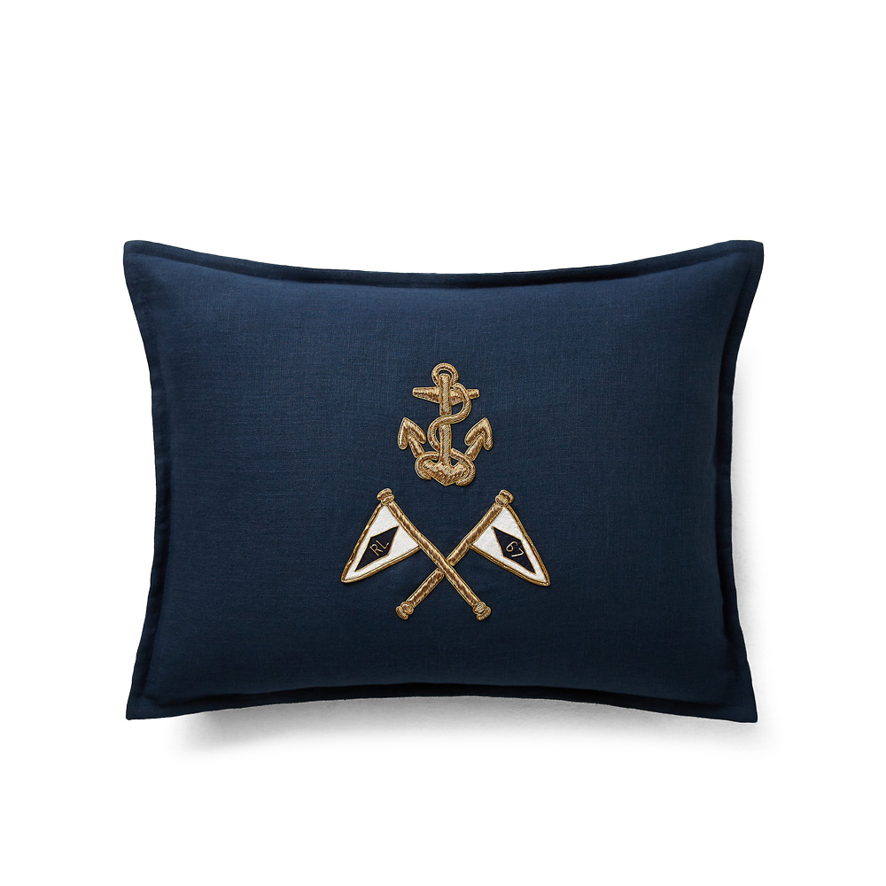 Bayview Navy Подушка rl flag подушка