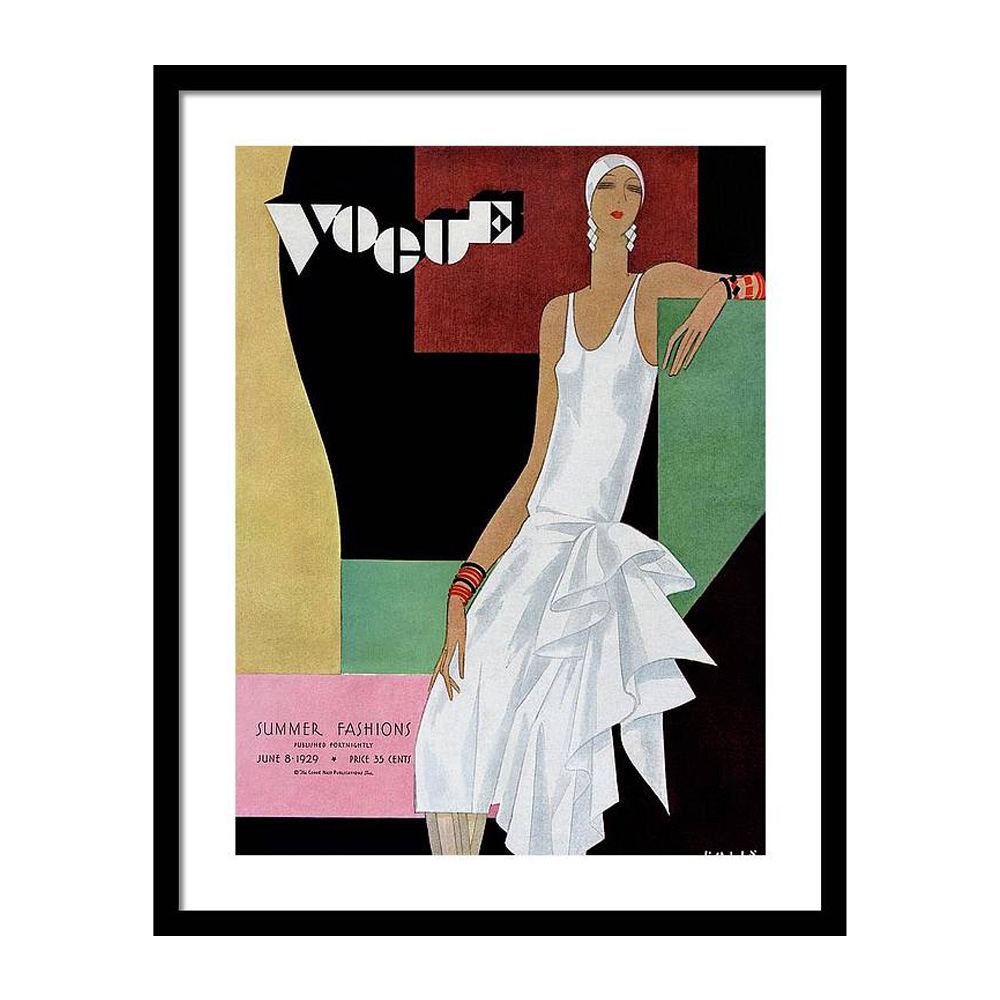 

Vintage Vogue Magazine Cover Of A Woman Постер