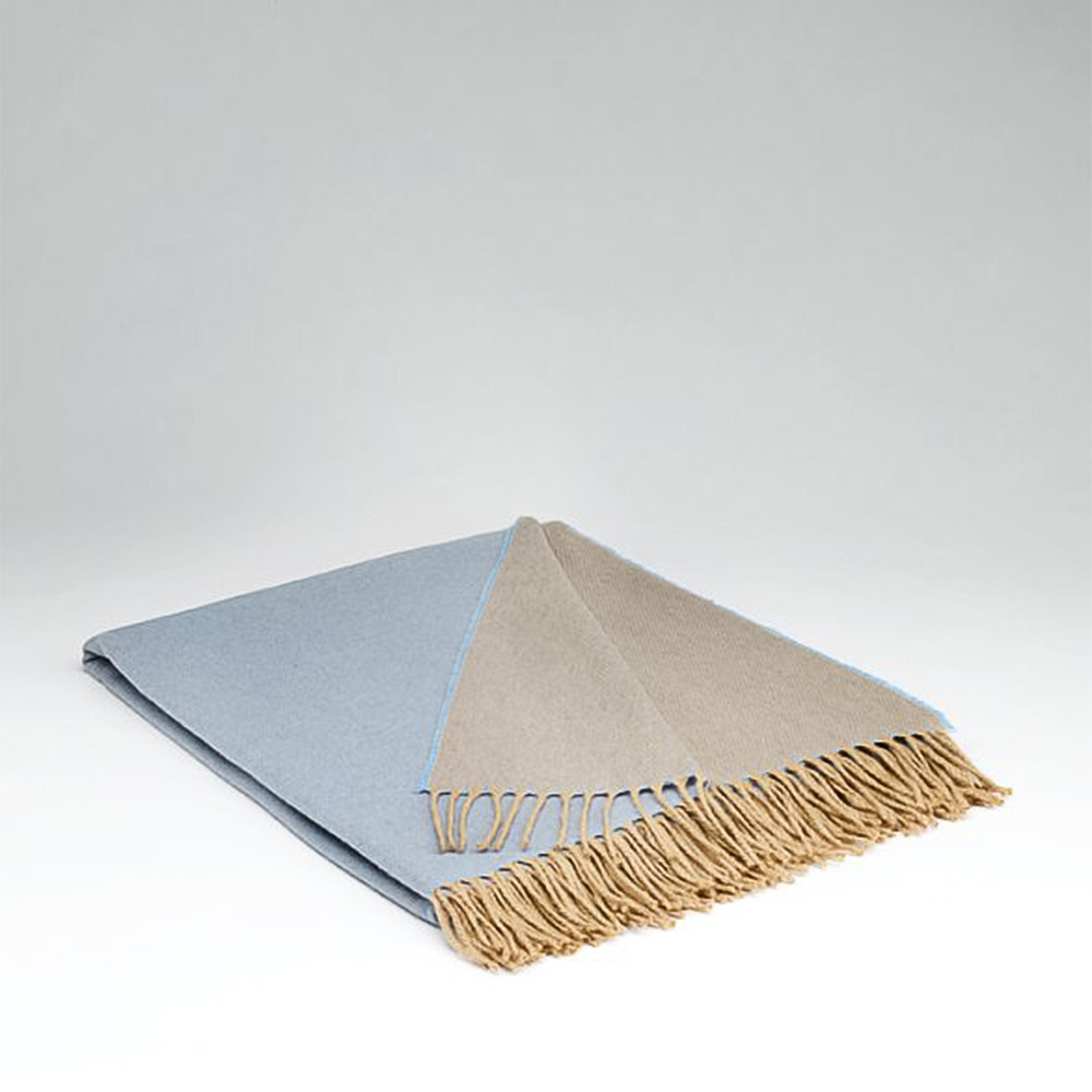 100% Cashmere Soft Blue / Sand Плед