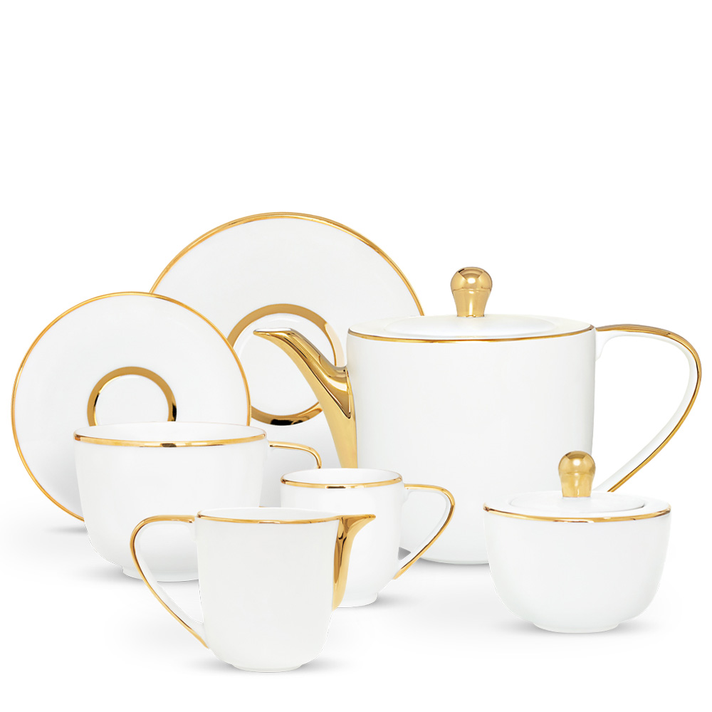Premium Gold Чайно-кофейный сервиз на 6 персон wyatt gold поднос