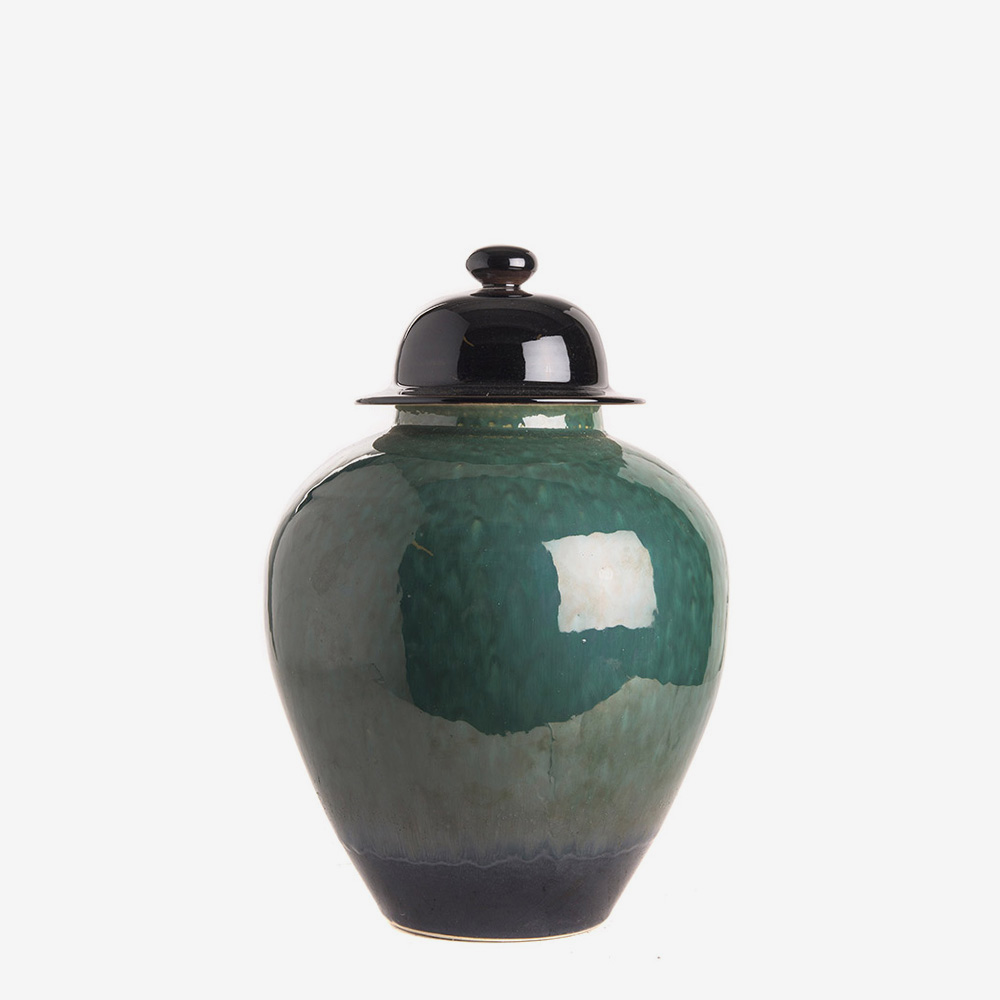 Round Celadon Ваза с крышкой ваза с крышкой glasar 17х17х26 см голубой