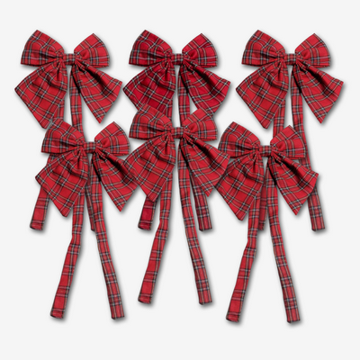 Tartan Red Bow Набор новогодних украшений 6 шт.