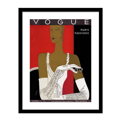 Vintage Vogue Magazine Cover of a Woman Постер Vintage Vogue Magazine Cover of a Woman Постер