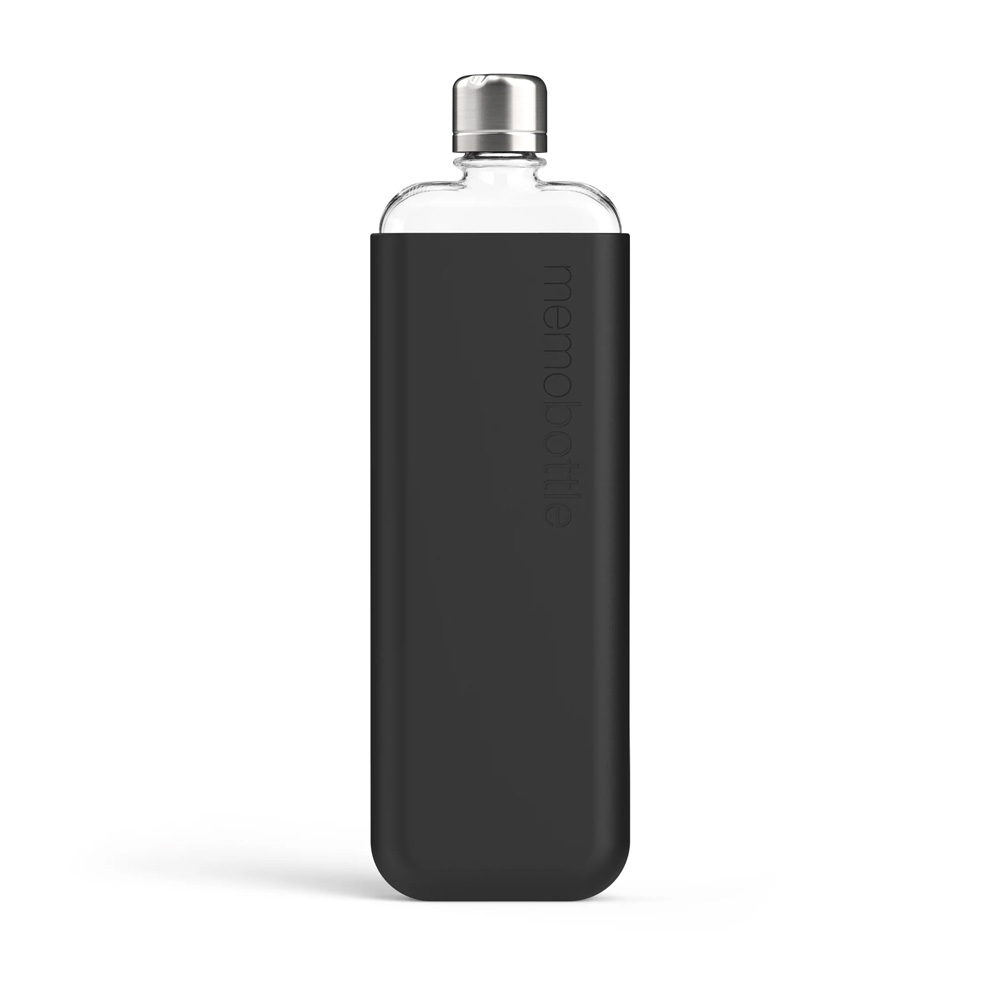

Slim memobottle Black Бутылка с чехлом и металлической крышкой
