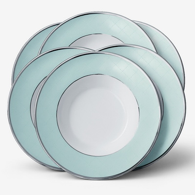 Ethereal Blue Pétala Simples Набор тарелок для супа на 6 персон