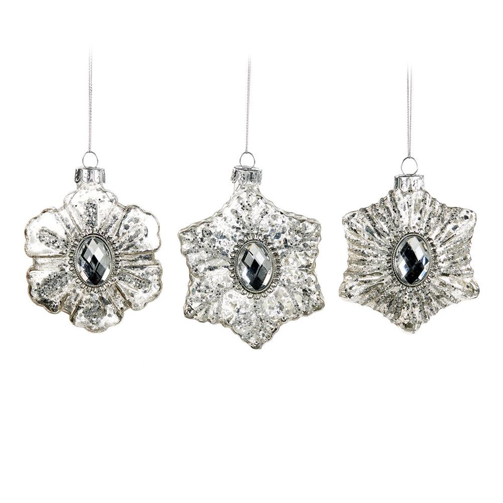 

Antique Jewel Snowflake Набор из 3 новогодних украшений