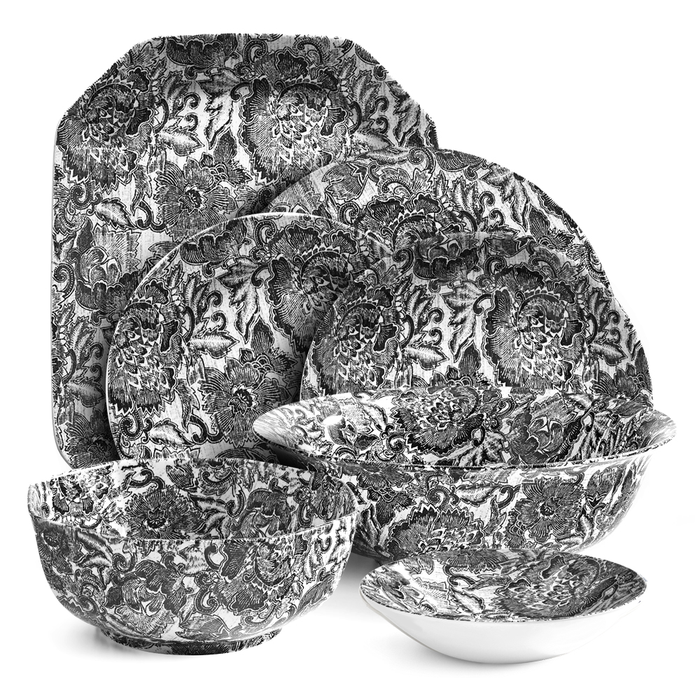 

Faded Peony Black Сервиз на 6 персон