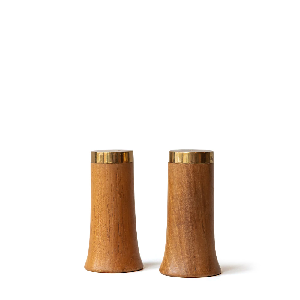 Gold & Wood Солонка и перечница пуходерка wood средняя с каплями деревянная ручка 9 х 12 см