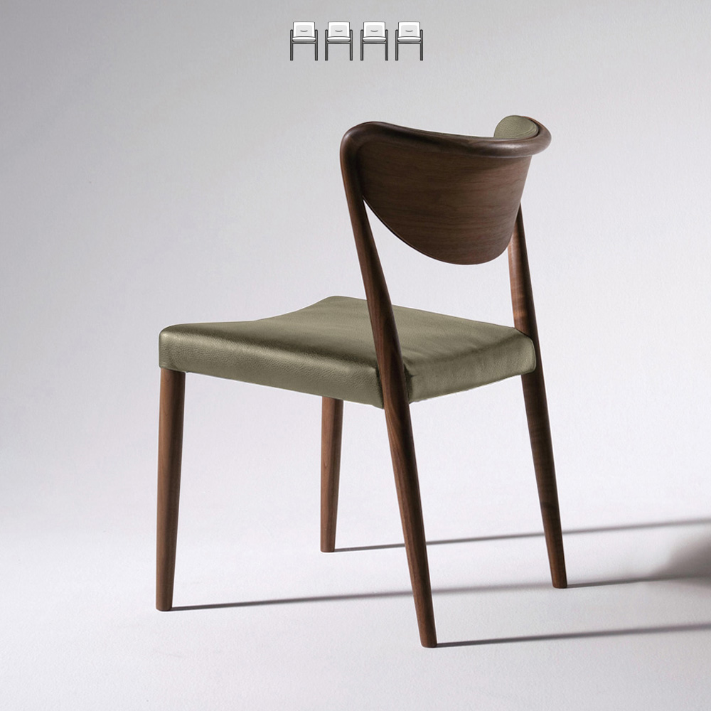 Marcel Walnut/Leather Комплект из 4 стульев raphael “dining” ecru комплект из 4 стульев