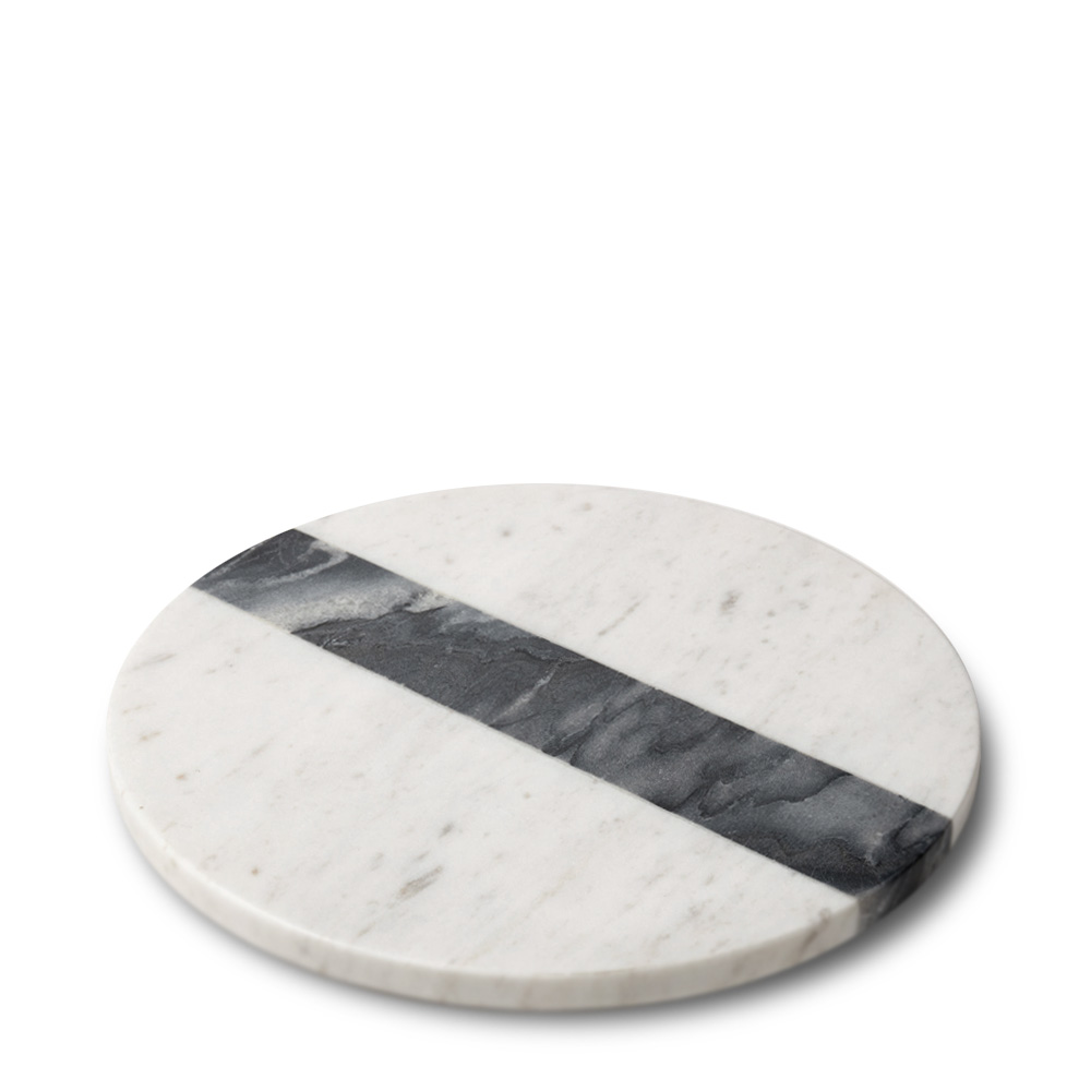 White & Gray Round Сервировочная доска L доска разделочная и сервировочная из фанеры ультра 25х15х0 6 см