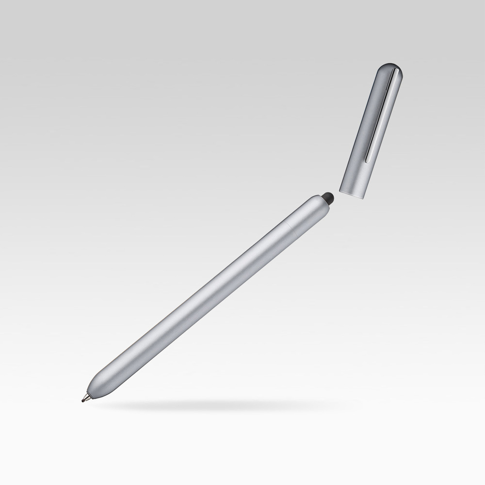 Dueto Silver Ручка-стилус ручка пластиковая с тиснением