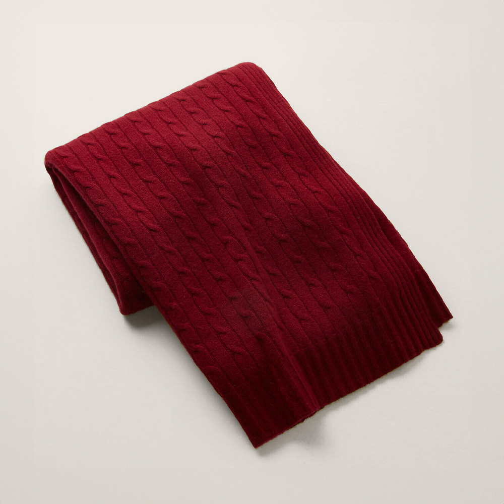 Cable Cashmere Bordeaux Плед cable cashmere midnight   плед
