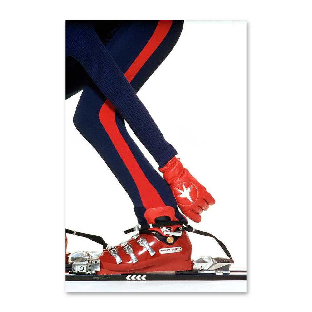 Model Wearing Wolverine Trappeur Ski Boots Постер 81 x 122 см от Galerie46