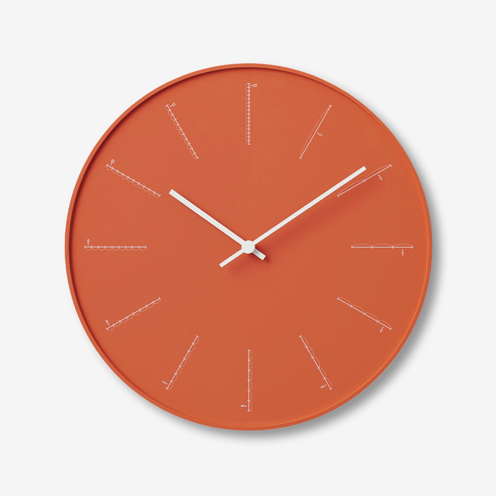 Nendo Divide Orange Часы настенные часы интерьерные