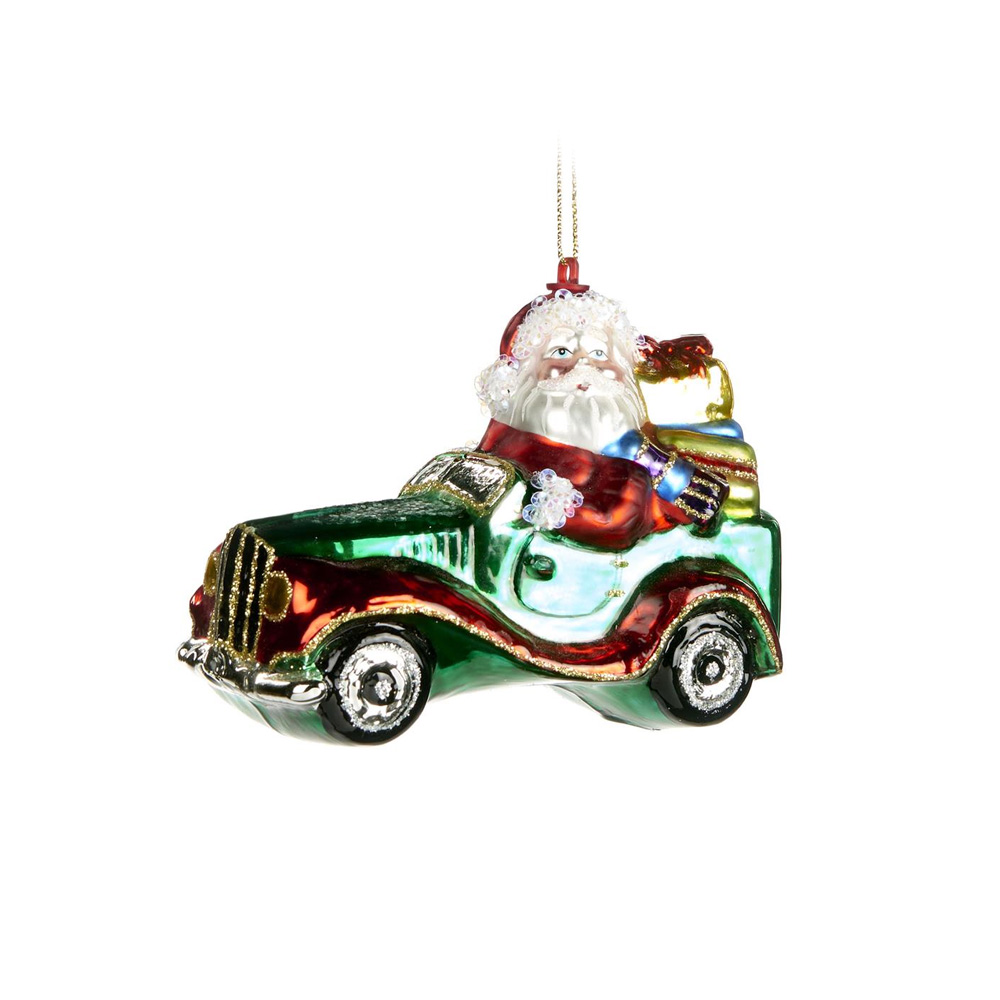 

Santa In Car Набор из 6 новогодних украшений