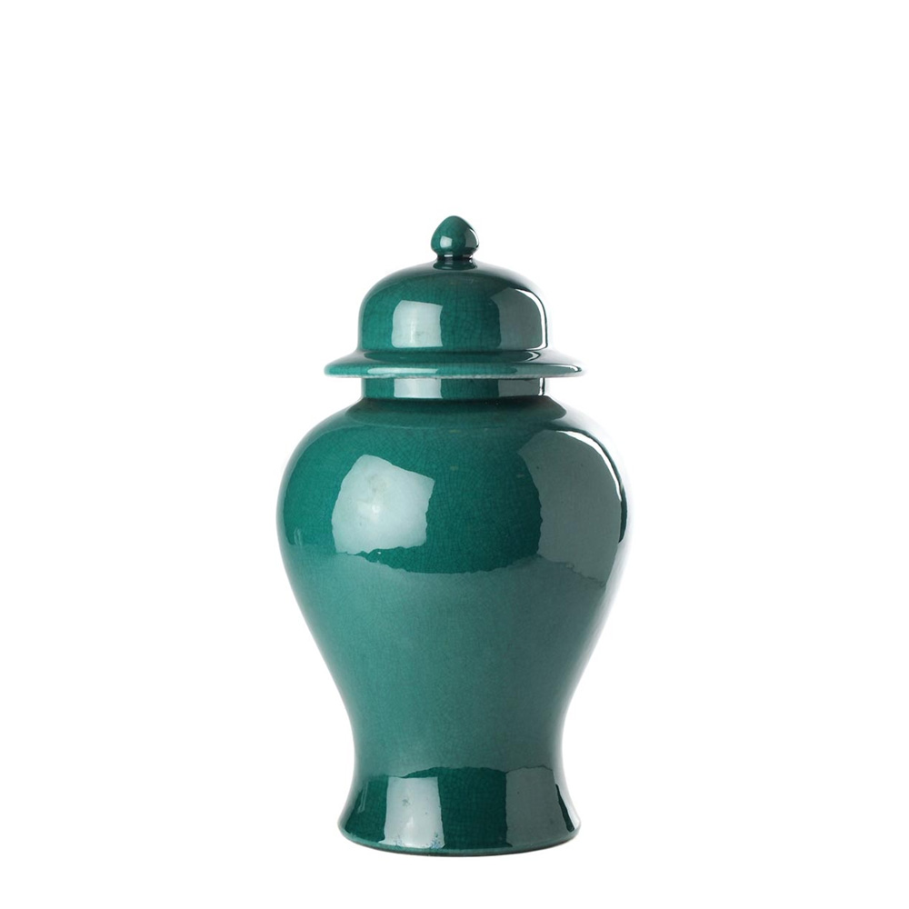 Temple Imperial Green Ваза с крышкой S ваза с крышкой glasar 17х17х26 см голубой