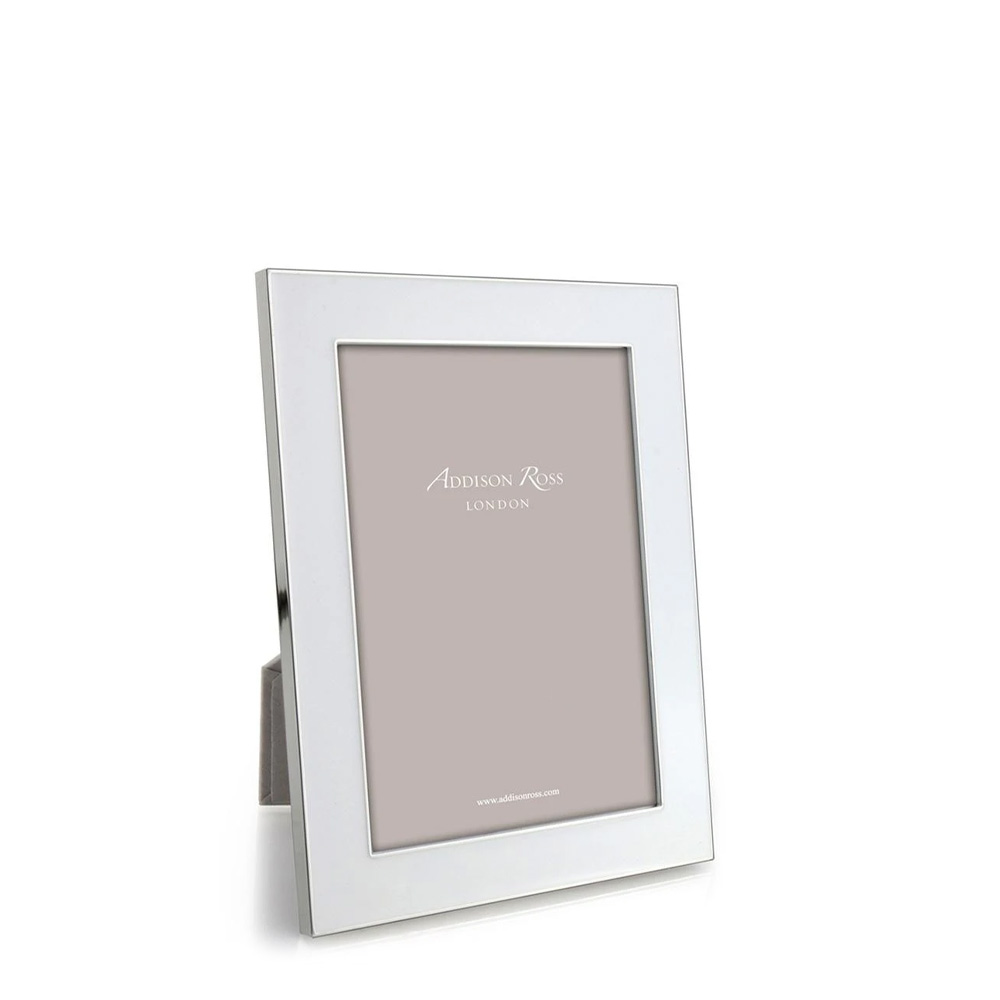 Enamel Wide White & Silver Рамка для фото 13x18 enamel white