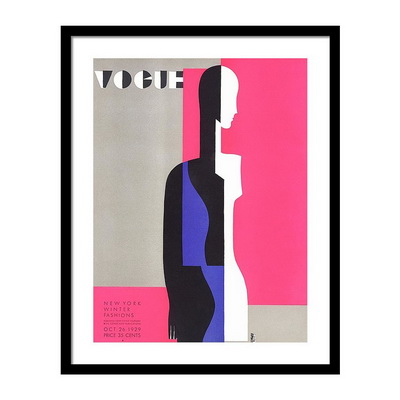 Vintage Vogue Magazine Cover Of A Woman Постер Vintage Vogue Magazine Cover Of A Woman Постер
