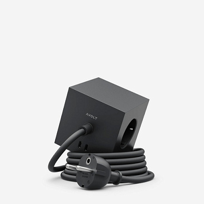 Удлинитель чёрный Square 1 USB-С 3 м