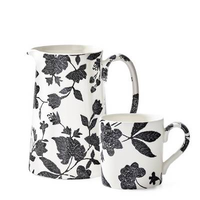Garden Vine Black 6 кружек и кувшин Garden Vine Black 6 кружек и кувшин
