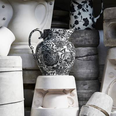 Faded Peony Black 6 кружек и кувшин Faded Peony Black 6 кружек и кувшин