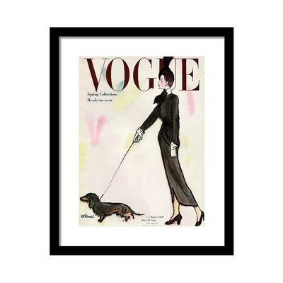Vogue Cover Featuring a Woman Walking a Dog Постер Vogue Cover Featuring a Woman Walking a Dog Постер