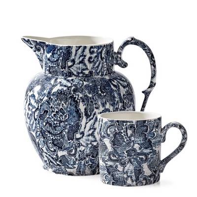 Faded Peony Indigo 6 кружек и кувшин Faded Peony Indigo 6 кружек и кувшин