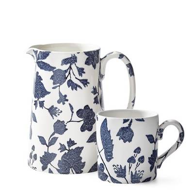 Garden Vine Indigo 6 кружек и кувшин Garden Vine Indigo 6 кружек и кувшин