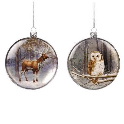 Glass deer/owl Новогоднее украшение 2 шт. Glass deer/owl Новогоднее украшение 2 шт.