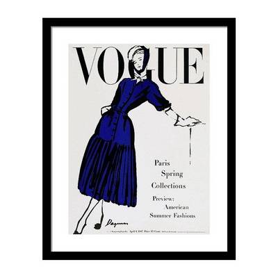 Vogue Cover Illustration of a Woman Wearing Blue Постер Vogue Cover Illustration of a Woman Wearing Blue Постер